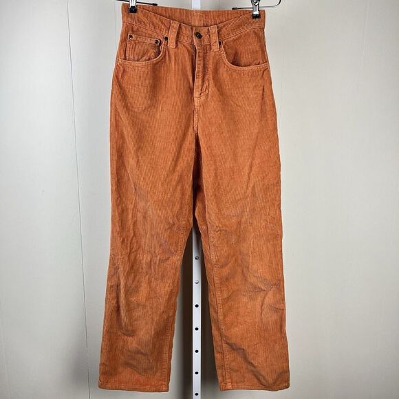 Kickers Classics Corduroy Pants Womens 26 Wide Leg Carpenter Utility‎ Orange - Picture 1 of 8